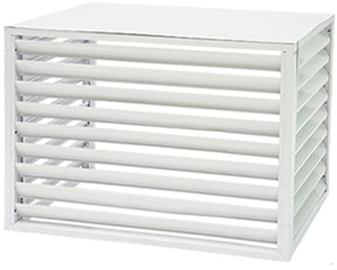 Cubierta de Unidad Exterior para Aire Acondicionado, Cubierta Protectora del Marco Exterior del Aire Acondicionado de Aleación De Aluminio, para Balcón Jardín (White, 4 Sides)