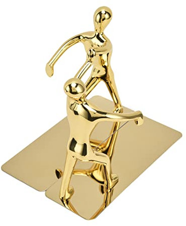 Coole Buchstützen, Buchstopper aus Edelstahl, Gold-Man-Buchstützen, Rutschfeste Kung-Fu-Man-Buchstützen, Robuste Man-Buchstützen, Buchstützen für Schwere Bücher mit Einzigartigem