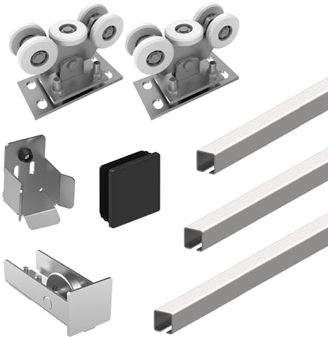 Sellon24® Stahl/Nylon Tor-Bauteile Schiebetore Scheunentor 70x70 Hallentor Rolltor 300kg (SV-70x70Zn-clasic Nylon)