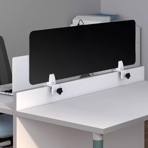 Acryl-Sichtschutzwand für Studentenschreibtische, freistehend, für Büro, Empfang und Kassierer, Schwarz