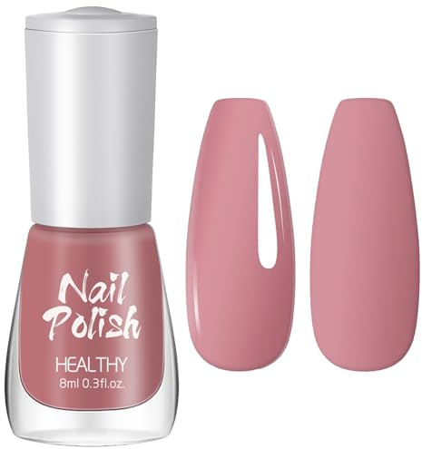 Pink Nail Varnish - Dark Pink Nail Polish Quick Dry - High Glossy & Chip Resistant Sheer Nail Polish Pink - Natural Nail Varnish Vegan nail polish for Women Girls Nail Art DIY