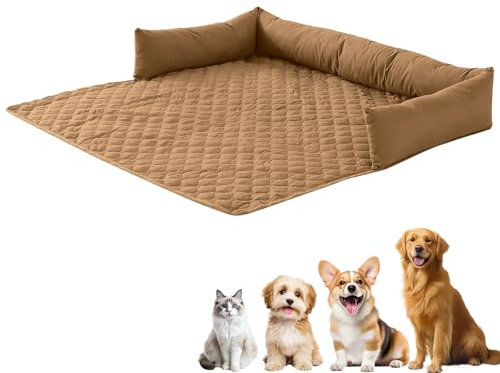 Sofabett Hund, Hundebett Sofaschutz, Rutschfest Hundedecken Sofa, Hundesofa Sommer, Hundekissen Waschbar, Hunde Kühldecke, Kühlmatte Für Katzen/Hunde Haustier Sofadecke Für Zuhause (Khaki,75x75cm)