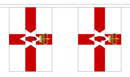 Banderines de Irlanda del Norte, 3 metros, 10 banderas FlagSuperstore