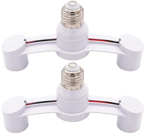 BEAHING Splitter portalampada 2 in 1, adattatore prolunga portalampada E27 da 2 pezzi per lampadine a LED, convertitore per luci multiple