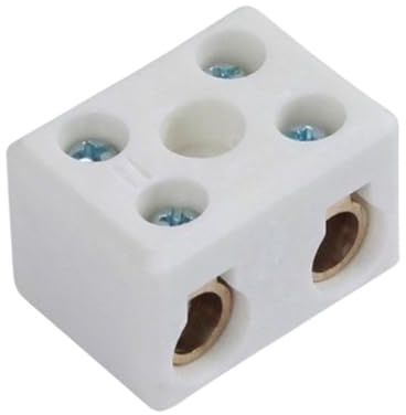 Morsettiera in ceramica Morsettiera di cablaggio in ceramica 1 in 1 out. Connettore elettrico in porcellana resistente alle alte temperature 2 in 2 out(10A 1 In 1 Out)