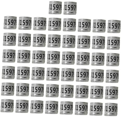 F Fityle 50 bagues pour Pigeons, Outil de Gestion des Oiseaux, bagues numérotées pour identifier Les Poussins de cailles, inséparables et pinsons Nains, Blanc