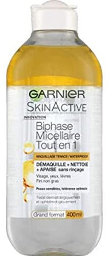 Garnier Biphase micellaire tout en 1 peaux sensibles - Skin Active - Le flacon de 400 ml