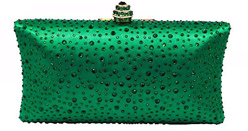 Luuruu Pochette Donna Elegante Borsetta da Sera Pochette da Cerimonia per Matrimonio Party Sposa Cocktail Festa Borsa a catena diamantata, verde