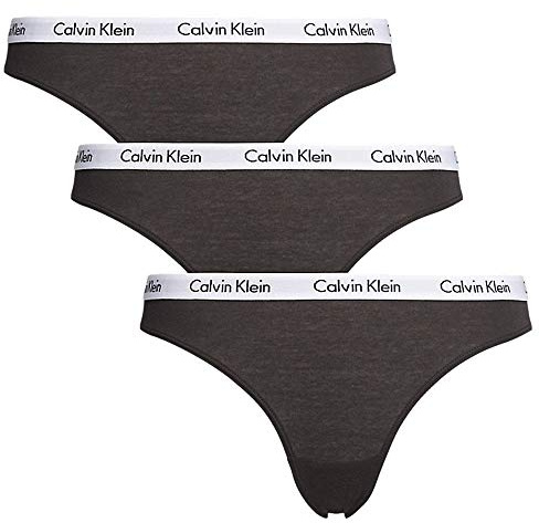 Calvin Klein Pack de 3 Braguitas Tipo Bikini de Algodón Elástico para Mujer, Negro (Black), XL