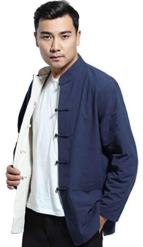 G-LIKE Tai Chi Uniform Bekleidung - Traditionelle chinesische Kampfkunst Wing Chun Shaolin Kung Fu Taekwondo Trainingskleidung Bekleidung Bekleidung für Männer Frauen Arthritis (blau & beige, XL)