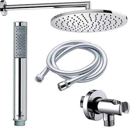 Bossini Shower Concept set completo doccia con Soffione tondo Cosmo diametro 280 mm, Doccetta Zen e Flessibile 150 cm