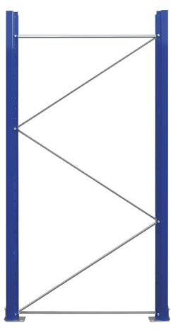eurokraft | Palettenregal-Stützrahmen | vormontiert | enzianblau RAL 5010 / verzinkt | HxT 2100 x 1100 mm