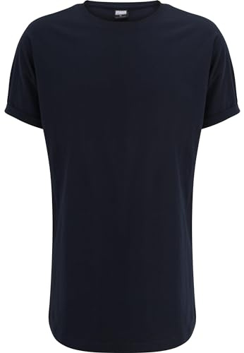 Urban Classics Shaped Long Tee, Camiseta Hombre, Azul (Midnightnavy), L