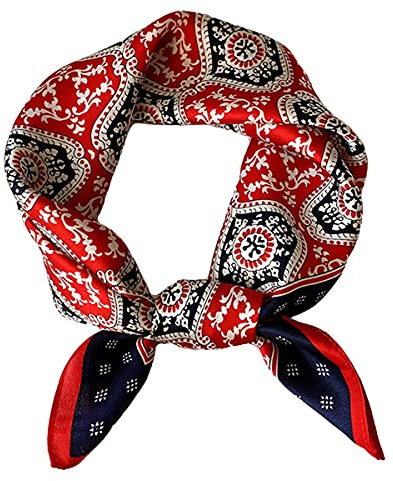 Aufeel Damen Af001 Modern | Kleiner quadratischer Seiden-Schal, Kopftuch und Bandana für Haar oder Tasche, in Geschenkverpackung