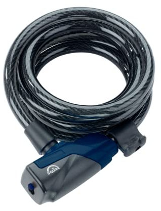 Squire Locks Heavy Duty Bikelock (Kilda 10/1800) - Tough Drive Cylinder Cable Lock - Weatherproof Armoured Steel Bike Lock with Key - Flexible, Tamper Proof Cable Lock for All Purpose Use (1800 mm)