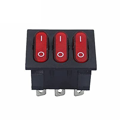 1pcs on-off KCD3 9pin Red Light Boat Car Switch Switch KCD3 Pulsante interruttore luminoso triplo