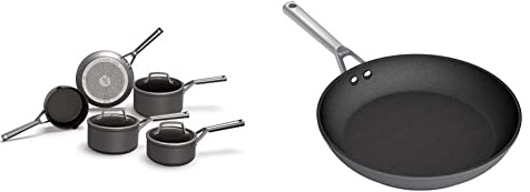 Ninja Foodi ZEROSTICK 5-Piece Pan Set, [C35000UK] Hard Anodised Aluminium & Foodi ZEROSTICK 20cm Frying Pan, [C30020UK] Hard Anodised Aluminium, Non-Stick, Induction Compatible