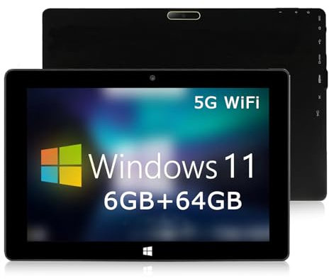 TPSPAD Tablet window s 11 Tablet Touch 10.1 Pollici 6GB RAM+64GB ROM, N4020 processore, HD 1280×800 IPS, 1.6GHz 5G WiFi+Bluetooth 4.0+6000mAh+2MP + 5MP Dual Camere+Tipo C+OTG