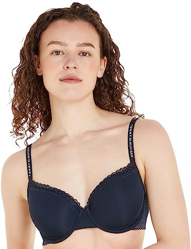 Tommy Hilfiger Damen Demi-Cups BH mit Spitzen-Details, Blau (Desert Sky), 85D