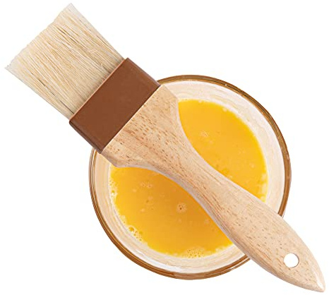 Restaurantware Pastry Tek 2 inch Wide Buttering Brush 1 Boar Bristle Pastry Brush - Hardwood Handle Built-In Hanging Hole Wood Basting Brush Sturdy Ferrule For Glazing And Basting