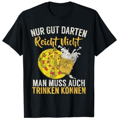 Retro Dartscheibe Dartboard 180 für Dartspieler Dart Herren T-Shirt