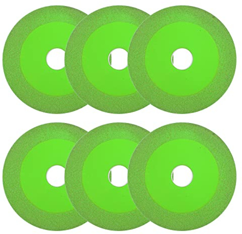 Disco da Taglio per Vetro da 6 Pezzi, Disco da Taglio per Vetro, Lama da Taglio Diamantata, Lama per Sega Sottile Verde, Disco per Smerigliatura con Lama per Sega Ultra Sottile per Lucidatura Liscia