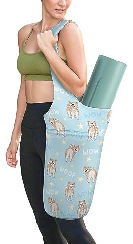 AuHomea Niedliche Hunde Akita Yogamatte Taschen für Frauen Extra Große Yoga Tasche Träger Tragetasche Halter Yoga Zubehör