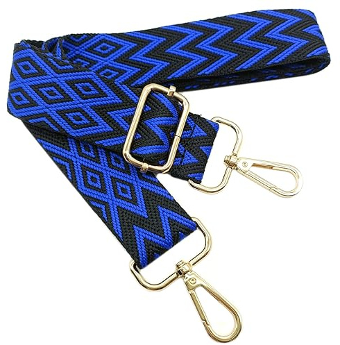 Verstellbarer Schultergurt Tasche Blau, Taschengurte zum Wechseln, Taschengurt Breit mit Karabiner Gold, 80-130 cm Tragegurt Tasche für Damen Schulterriemen, Moderne Handtasche, 3.8cm, 706