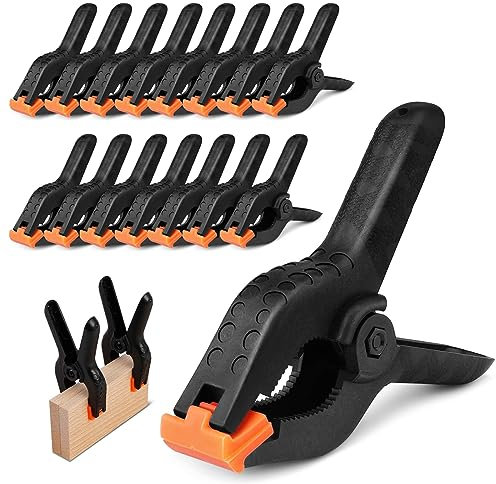 Klemmzwingen, 20 Stücke Kunststoff Halteklammern, Zwingen für Ateliers, Kunst, Handwerk, Holzwerkstatt, Fotografie (Schwarz)