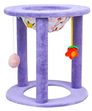 DEUYO Katzenbaum, Katzenklettergerüst, Katzenbaumhaus, Kratzbaum für Katzen, Krallenschleifen, Katzenkratzer mit Wollknäuel, Haustierspielzeug, Heimtierbedarf, Katzenkletterbaum Warm as Ever