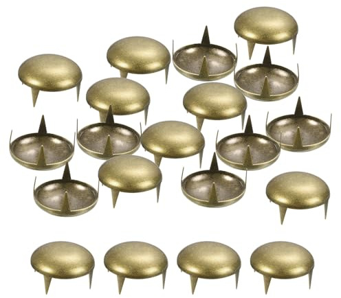 QUARKZMAN 80 Stück Bronze runde Kuppelnieten, 16mm Messing Kuppel Punk Nieten Rock Nagelköpfe Klaue Perlen für DIY Kleidung Gürtel Taschen Armband Lederhandwerk