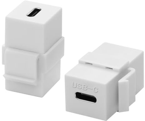 QIANRENON 10Gbps USB C Keystone Hembra Adaptador USB Tipo C 3.1 Hembra a Hembra Keystone Jack Acoplador USB C Keystone Módulo de Placa de Pared Conector, 100 W de carga, para paneles de parche de