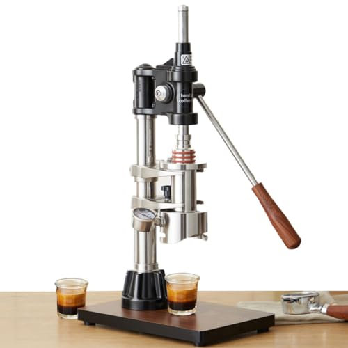 Manuelle Espressomaschine, 16 Bar kommerzielle Hebel-Espresso-Cappuccino-Kaffeemaschine mit Druckmesser, Handpresse-Espresso-Extraktionskaffeemaschine, for das Café zu Hause im Freien