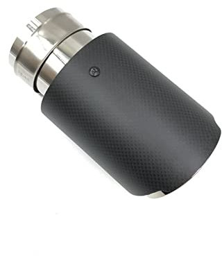 Auspuff Blende 1 Stück Glossy Matte Carbon Auspuffspitzen Auto Schalldämpfer Rohre Universal Auspuffanlage Tipps Autozubehör Auspuffspitzen Endrohrblende(B,63MM IN 114MM Out)