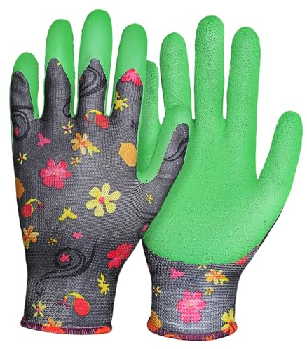 HOMOCONO Gartenhandschuhe Latex Robust Elastisch Antirutsch Universalgröße Für Damen Herren Gartenarbeit Pflanzung Schnittarbeit
