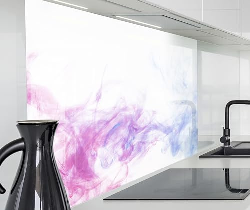 timalo Spritzschutz Wand für Herd, Küche Küchenrückwand Glasoptik | Acryl Glas 2mm | Glasrückwand Acrylglas Wandpaneele Rückwandschutz Platte | 60x52cm Bunter Rauch