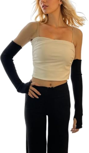 Prettystern Damen extra-lang Arm-Wärmer Arm-Stulpen 100% Kaschmir-Wolle Winter Pulswärmer Abend-Mode