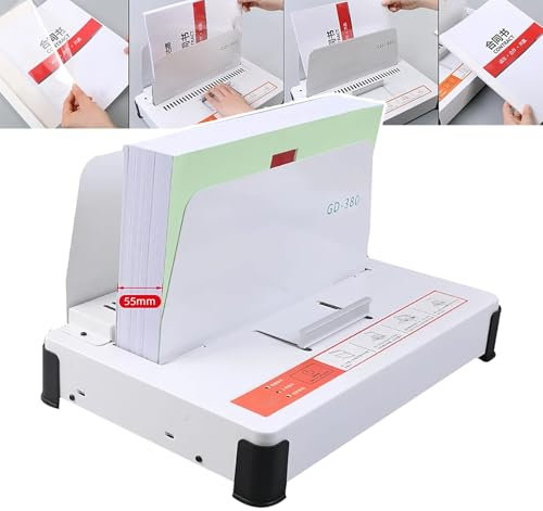 HEGGMKK Thermobindegerät Für A4-Blätter, Elektrischer Buchbinder, Bindung: 1-55 Mm, Kapazität: 500 Blatt, Automatische Klemmung, Für Berichte, Angebote,A