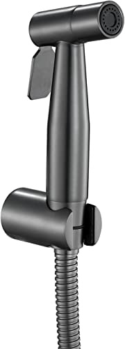LOYKZCT Handheld Toilet Bidet Sprayer, Stainless Steel Bidet Faucet, Bathroom Wall Mount Sprayer, Self Cleaning Bidet Hygienic Shower,Gun Metal Gray(Grey)