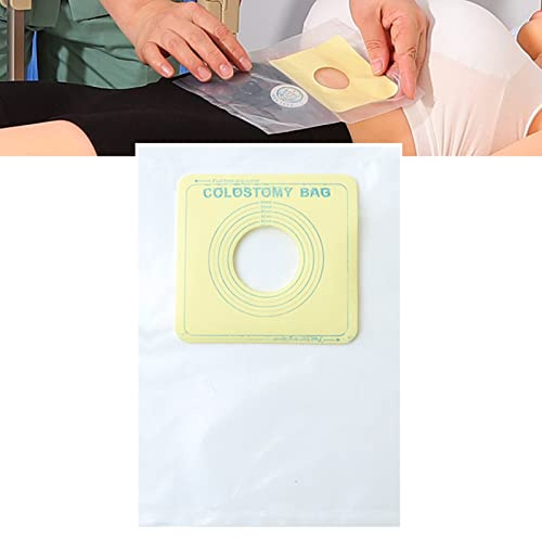 VDLLQYN, 60 Stück Kolostomiebeutel, einfache Fistelbeutel, einteilige, entleerbare Beutel for die Stomapflege bei Stoma-Ileostomie, passgenau (max. 35–60 mm),Stoma-Beutel
