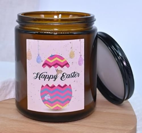 ROXIIFEE Candela profumata pasquale Collezione Floreale Primaverile, Candele di soia per aromaterapia, Profumo fresco e duraturo per decorazioni per la casa e regali di Natale (200 g, Lavanda)