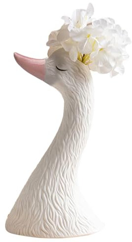 Vases pour décoration, Vase de Cygne - Swan Figurine White Planter Pot Mignon | Ornements de Chambre à la Maison, Sculpture de Table en céramique pour Salle de Bain, Salon