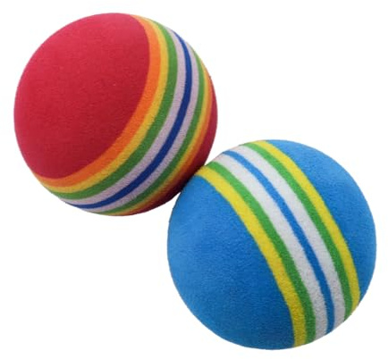 Nicear 2 Stück Schwamm-Übungsgolfbälle, Weiche Schaumstoff-Trainingsbälle Für Das Golftraining Im Innen- Und Außenbereich, in Den Farben Rot Und Blau, Sicher Für Garten Und Netze