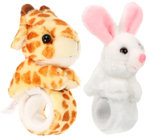 Toyvian 2 Pezzi Bambola del braccialetto braccialetti di animali braccialetto peluche bracciali pelosi schiaffi animale da braccialetto cotone pp