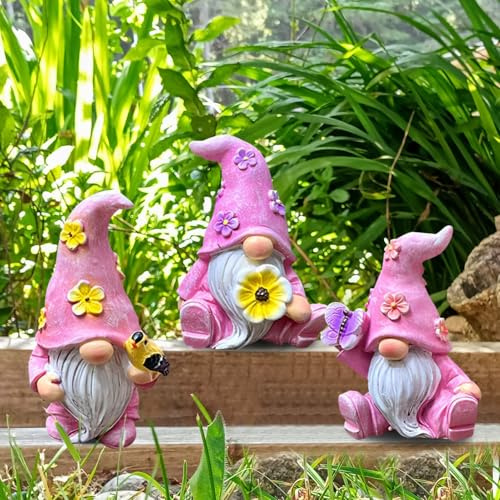 Vartegas Lustige Gartenzwerge für Außen, Harz Gartenfiguren für Draußen Wetterfest, Gartendeko für Draußen Set, Gartenfiguren & Gartenstatuen, für Haus Hof Rasen Balkon Dekoration (B2)