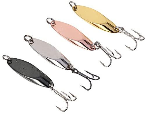 Toddmomy 4piezas Cucharas De Pesca De Metal Señuelos Duraderos Cucharillas para Trucha Accesorios De Pesca