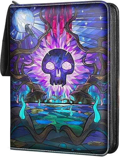 Card Binder 9 Pocket - Trading Card Holder - TCG with 50 Removable Sleeves for 900 Cards, PU Waterproof Card Folder Card Collection Binder with Zipper (9 Pocket)