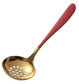 Household solid color 304 stainless steel simple creative exquisite hot pot colander-red gold colander