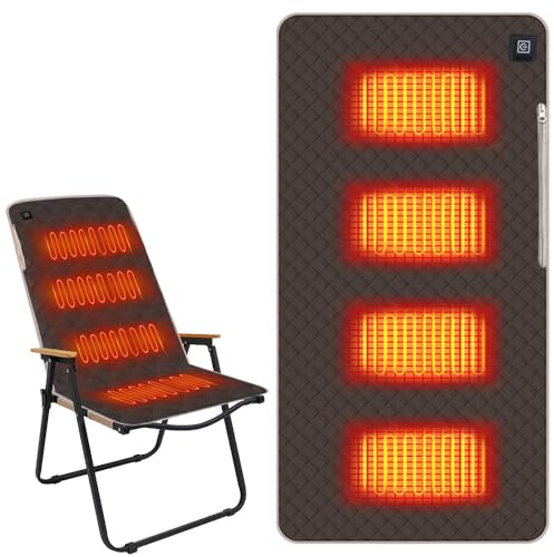 Mineup USB Heizkissen, 45 x 90 cm Elektrisches Heizkissen, 3 Heizmodi, Mobiles Wärmekissen Elektrisch, Faltbar Waschbar Elektrische Wärmekissen für Outdoor Bleicher, Angeln, Camping