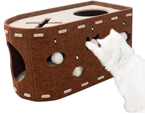 Katzengras-Haus - Versteck-Condo mit Austauschbaren Kratzpads, Gemütlicher Rückzugs- Spielplatz für Wohnungskatzen, Möbelschutz-Trainingsspielzeug für Zuhause, Wohnung oder Schlafzimmer